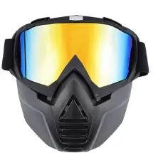 Новая модульная маска съемные мотоциклетные очки Gafas de Moto Спортивная маска очки идеально подходят для открытого лица Moto половина шлем - Цвет: Цвет: желтый