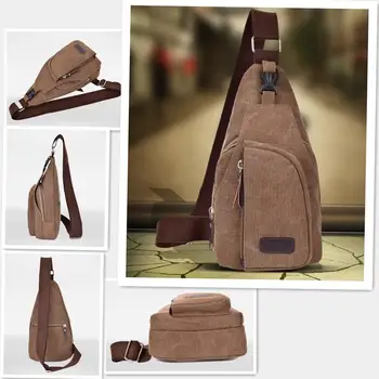 

GloryStar Fashion Outdoor Men Canvas Chest Back Pack Riding Crossbody Shoulder Bag Diagonal Package Rucksacks