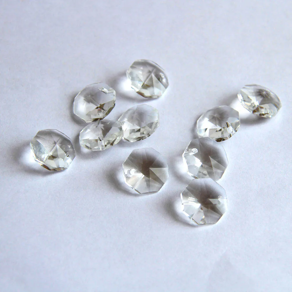 50PCS 14MM Molv Crystal Octagon Beads Chandelier Lamp Parts Wedding Decor H58 