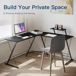Grande estilo moderno l forma mesa de canto do computador de madeira mesa de escritório suporte de mesa móveis para casa quarto