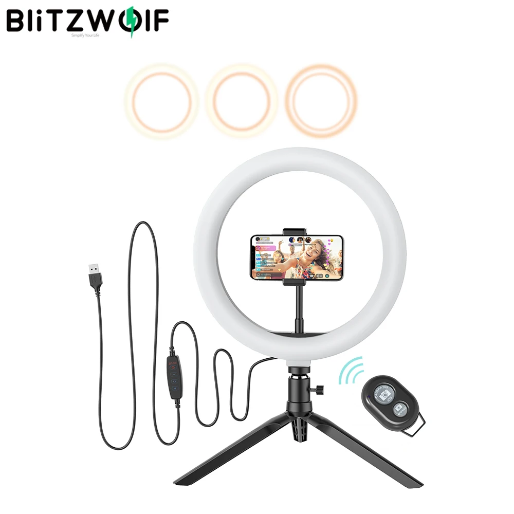 BlitzWolf фотография Фото Студия Вспышка светодиодный держатель телефона селфи