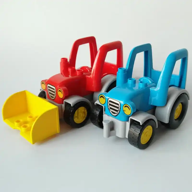 tractor azul niños
