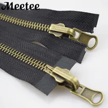 

2Pcs 80/100/120cm Eco-friendly Fashion Double-slider Metal Zippers Reversible Jacket Coat Zipper Zip for Sewing DIY Accessories