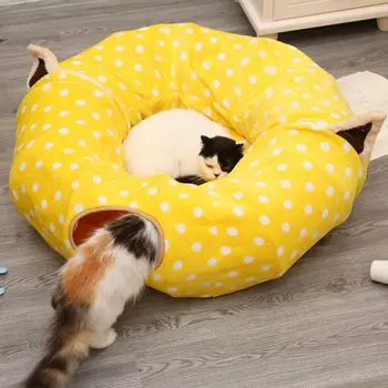 

Pet Play Tube Tunnel Central Mat for Cats Dogs Soft Full/Half Round Shaped Pad