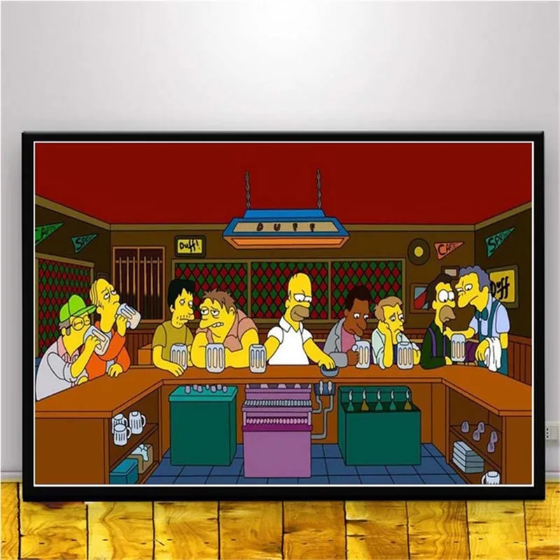 

The Simpsons Scream Anime Cartoon Comics Simpson Posters and Prints Wall Art Picture Canvas Painting Home Decor