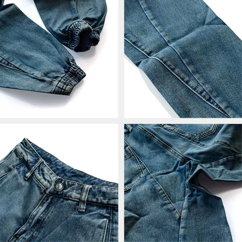 Men Fashion Casual Jeans Pants Street Loose Haren Jeans Pants For Male Washed (3)