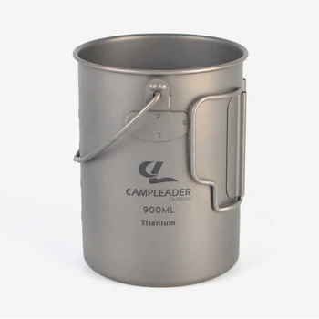 

900ml Cooking Pot Backpacking Outdoor Camping Picnic Mug Pure Titanium Sandblasting Can Set With Lid & Storage Bag