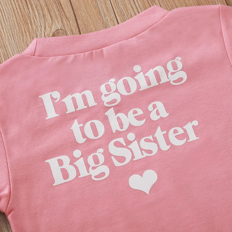 I'm going to be a big sister brother Print Kids Tshirt Funny Short Sleeve Baby Boys Girls Cotton Letters Tops Toddler Summer Tee- H4627f68bccae4f53b90116b80d93dd07i