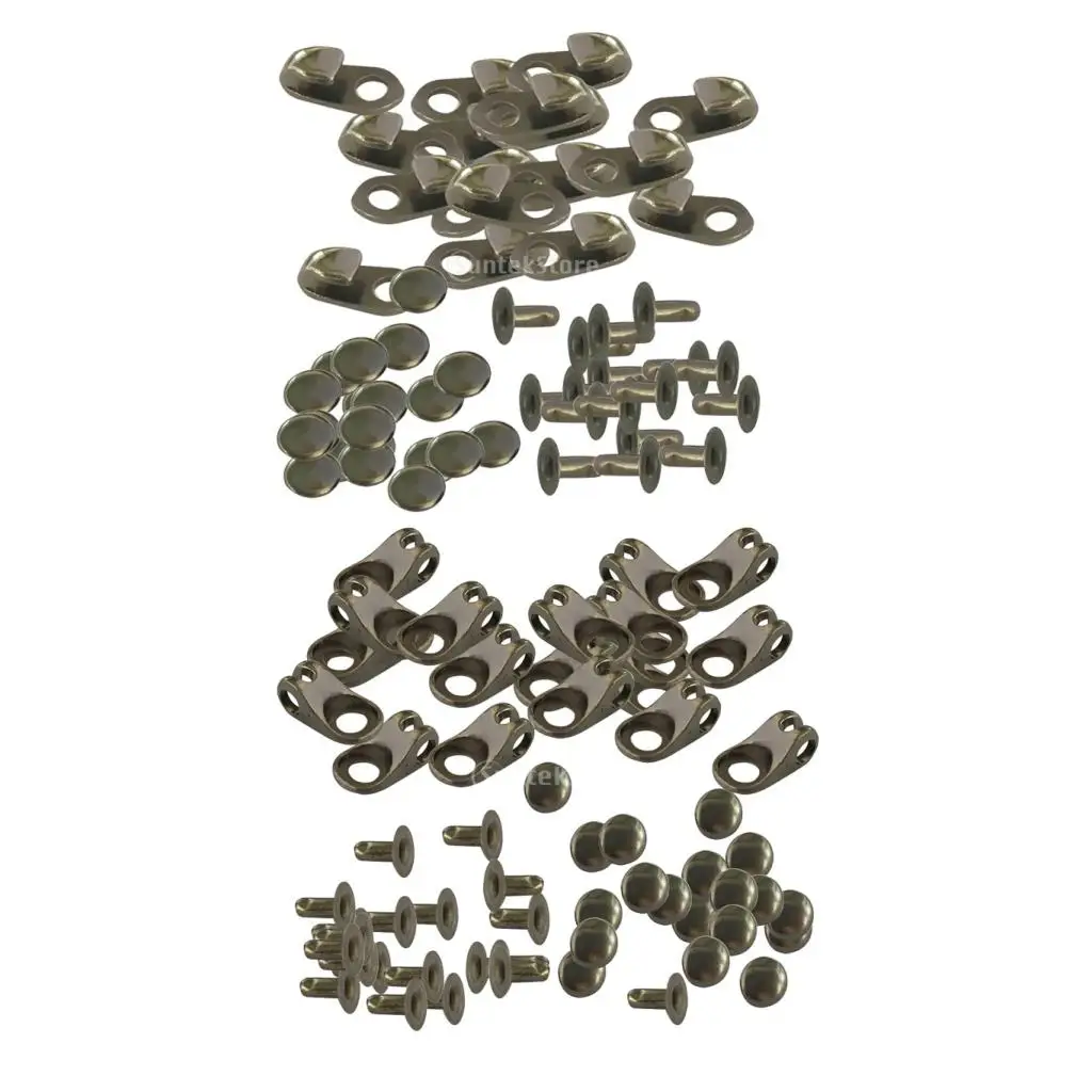 40 Sets Shoes Boot Lace Hooks Buckles With Rivets For Repair/Camp/Hike/Climb
