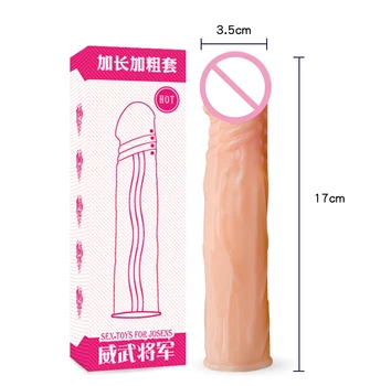 Man Nuo Realistic Penis Sleeve Reusable Condoms Soft Penis Extender Enlargement Delayed Ejaculation Cock Cover Sex Toys For Men 2