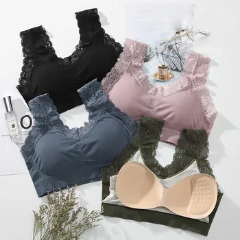 

Soft Seamless Bra Women Full Cup Push Up Underwear Women's Wireless Bras Small Bust 5 Colors Female Lace Brassiere Bra #W