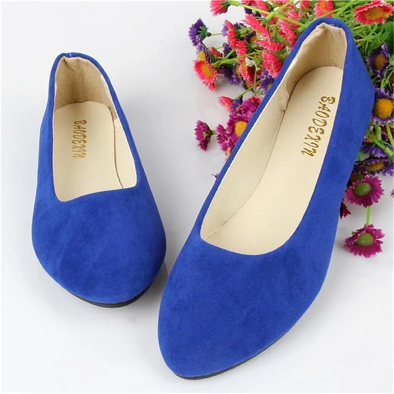 2021 Fashion Women Shoes Woman Flats High Quality Slip-On Shoes Pointed Toe Rubber Women Flat Shoes Ballet Plus Size