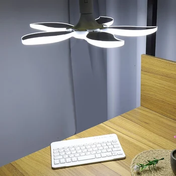 

LED Garage Light Bulbs Deformable 5-Blades Ceiling Fixture Light Foldable Workshop Lamp LKS99