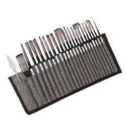 24pcs Multifunctional Painting Brush Nylon Drawing Brushes with Bag