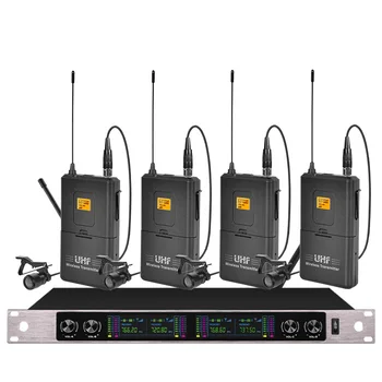 

Professional wireless microphone four lavalier microphone stage performance outdoor activity microphone