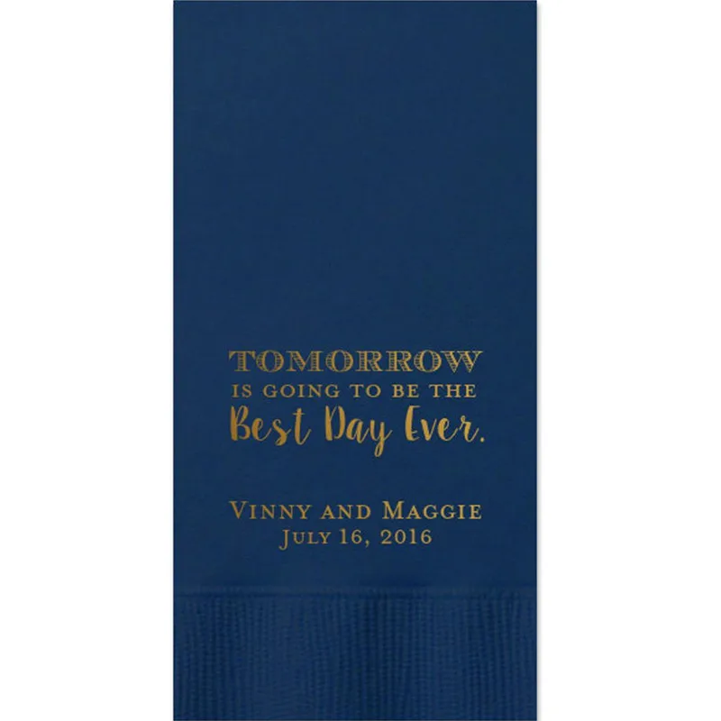 Custom Guest Towels Dinner Napkins Wedding Paper Hostess Gift Monogram Rehearsal Tomorrow is going to be the Christening | Дом и сад