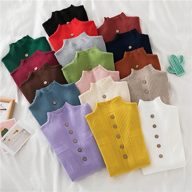 

17 Colors Winter Sweater Pullovers Women Long Sleeve Tops Turtleneck Knitted Sweater Chic Woman Clothes Female Casual 2020 Fall