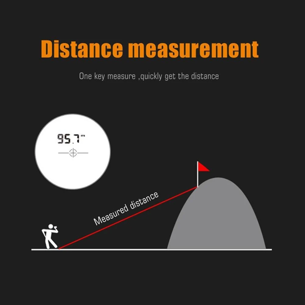 Дальномер для гольфа, 25 мм, дальномер для альпинизма, телескоп 6X, наружный бинокль, ABS, 400 м, для строительства, съемки, стрельбы из лука