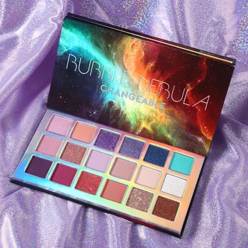 

Changeable Bubble Nebula 18 Colors Eyeshadow Makeup Palette Stunning Multi-reflective Shimmer Glitter Peacock Blue Eye Shadow