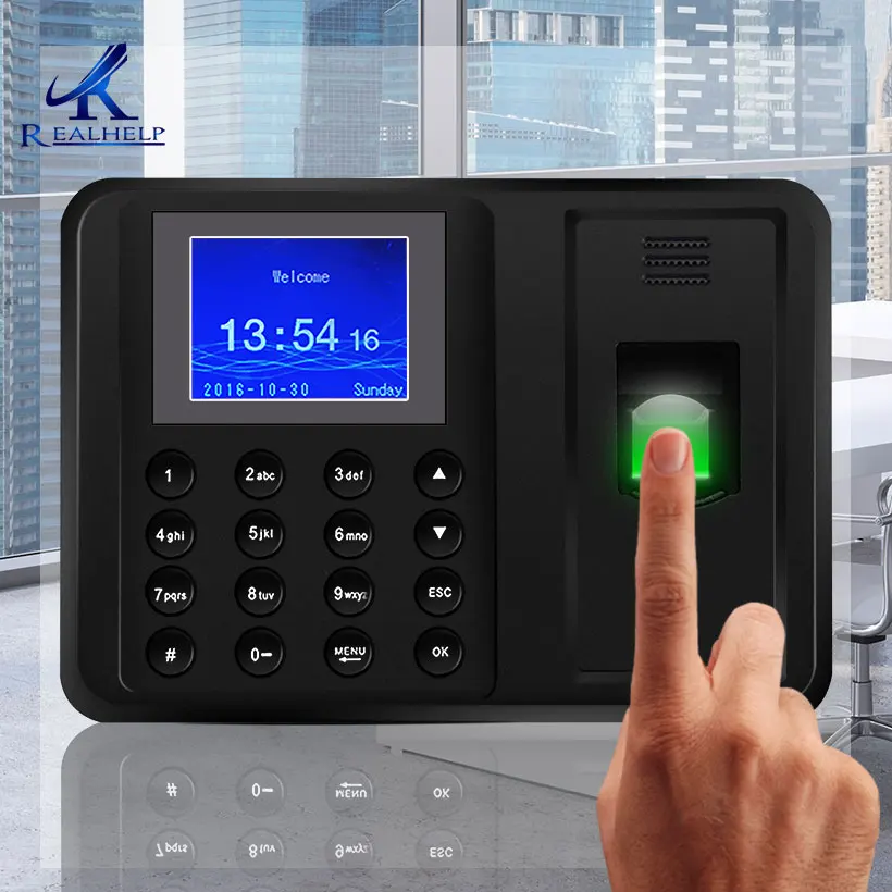 Máquina biométrica de asistencia de huellas dactilares, grabadora de reloj sin software, 2000 usuarios, verificación de empleado, USB, Portugués