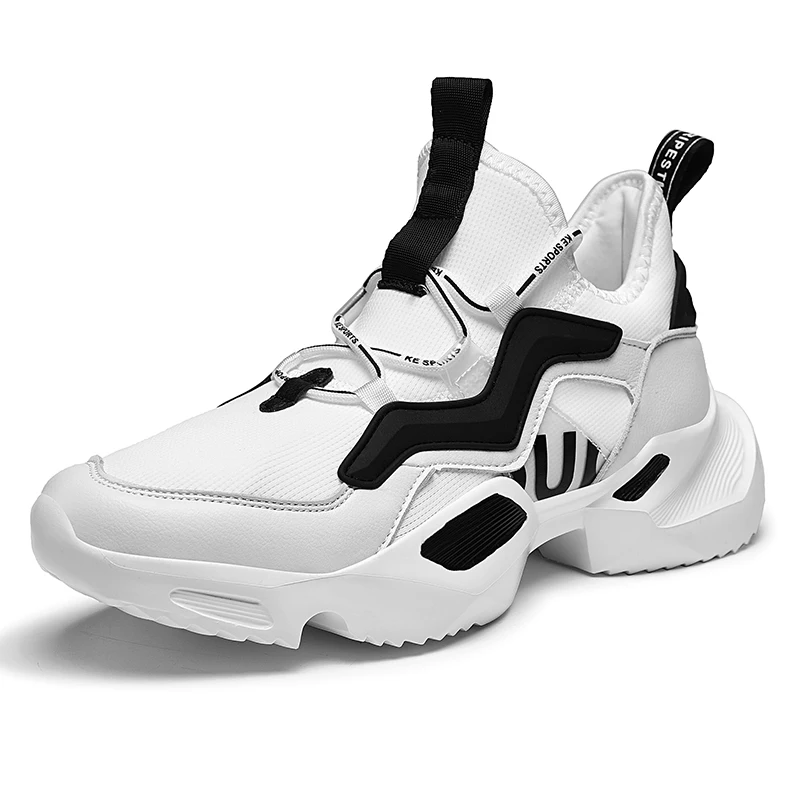 White Black Мужская Мода Роскошные, спортивные и Фирменные Мужская обувь для тренировок для спорта на открытом воздухе обувь Для мужчин обувь на платформе; спортивная обувь для бега - Цвет: White Black