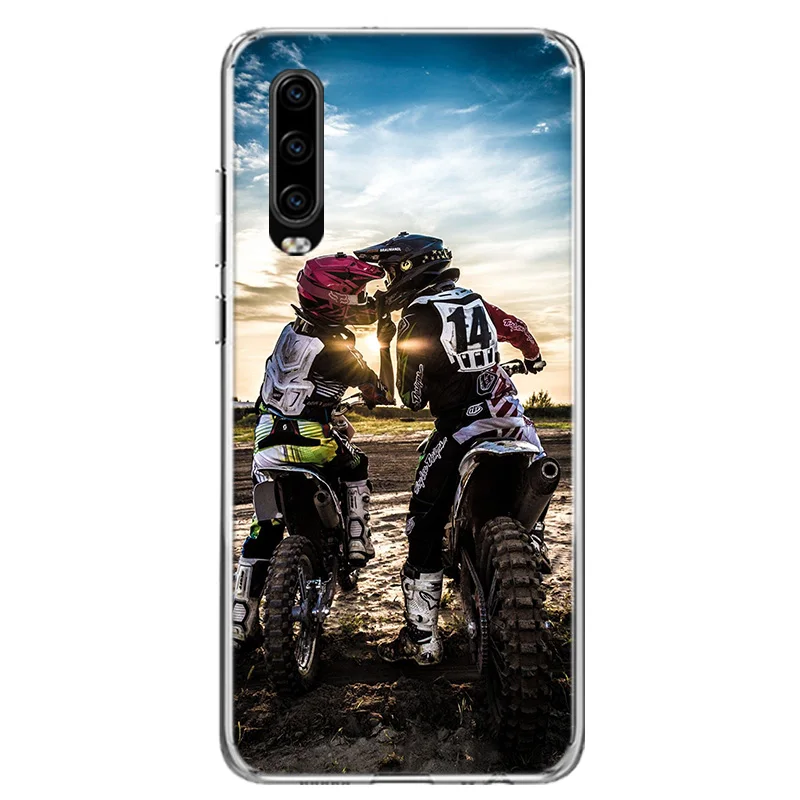 Moto Cross motorcycle sports Phone Case For Huawei P50 P40 Pro P30 Lite P20 P10 Mate 10 20 Lite 30 40 Pro Cover Coque Shell glass flip cover Cases & Covers