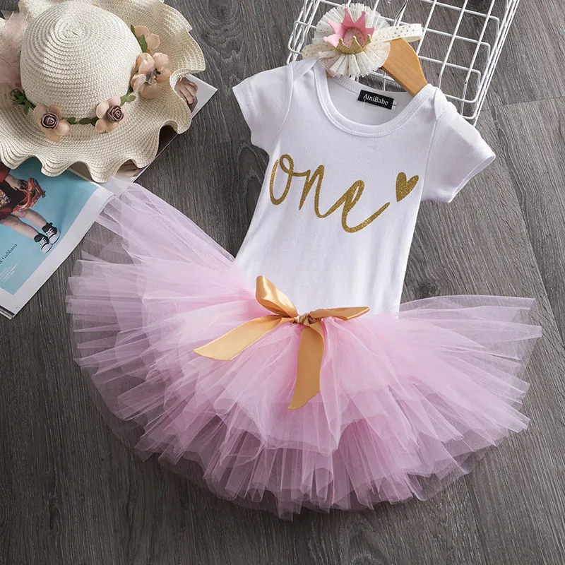 Новорожденная девочка платье комплект одежды Русалочка 1 год День рождения комплекты одежды для маленьких девочек младенческой Единорог Костюм