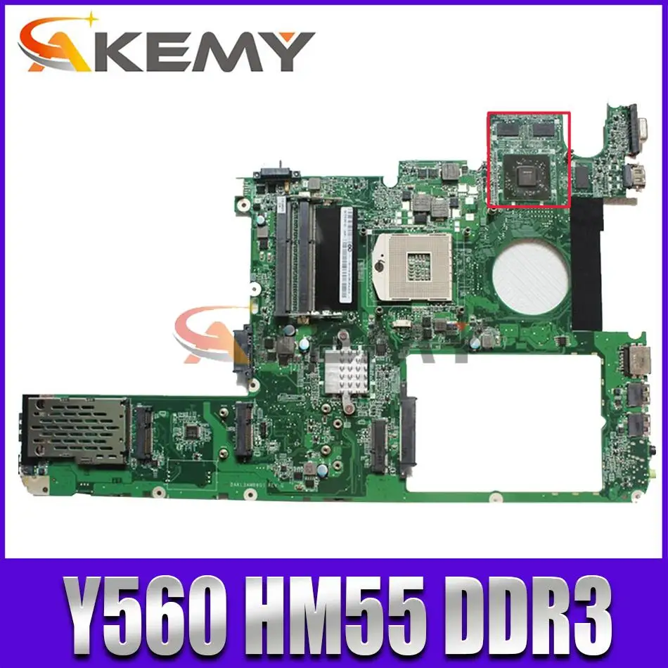 Материнская плата Akemy для ноутбука Lenovo y560 HM55 DDR3 HD5730 11S1102136 DAKL3AMB8G1 DAKL3AMB8D0 DAKL3AMB8E0 без