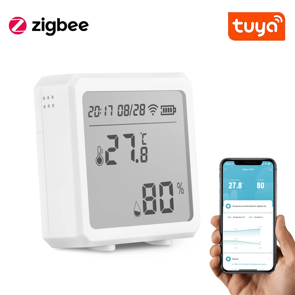 Tuya Smart Zigbee Temperature And Humidity Sensor Indoor Hygrometer Thermometer With LCD Display Support Alexa Google Assistant |