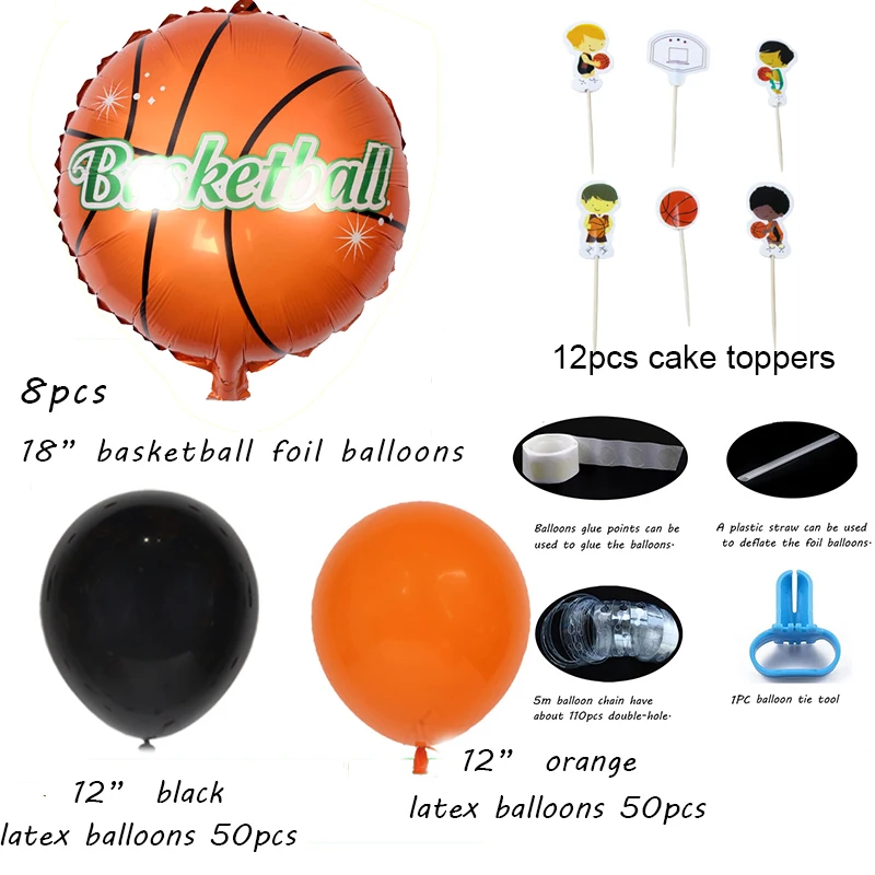 Denmark New arrival Inconvenience Basketball Party Supplies Orange Latex Balloons Birthday Party Decorations  Kids Basketball Adult Balloon Arch Baby shower Boy - AliExpress