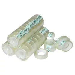 Ruban de papeterie Transparent pour étudiants, largeur 8/10/12/15/18mm x 25m, 5 pièces, fournitures scolaires et de bureau 
