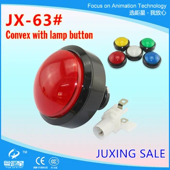 

63mm LED Light Convex Circular Illuminated Momentary Big Push Button With Micro-Switch For Arcade Game Player