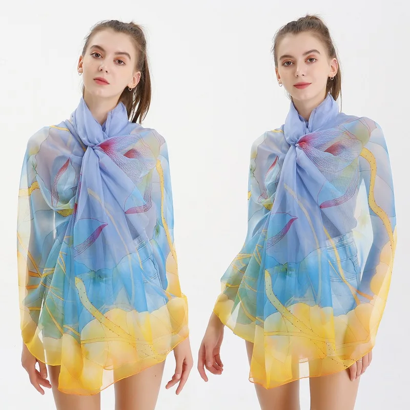 New arrival large size scarf printing soft low price flower printed shawl for women wholesale