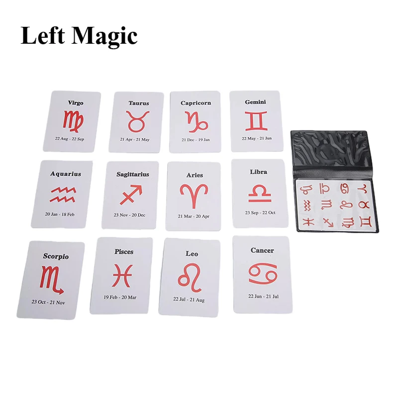 

12 Constellation Prophecy Cards Magic Tricks Close Up Street Card Props Mentalism Illusion Comedy Puzzle Gimmick Accessories Toy