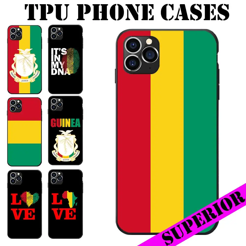 Guinea National Flag Coat Of Arms Map Soft TPU Phone Back Cases For REDMI 5 6 7 8 T A K20 30 S2 NOTE PRO PLUS | Мобильные телефоны