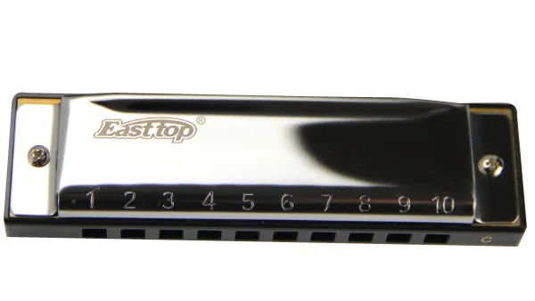 EASTTOP T10-3 10 отверстий harps diatonic крышки из нержавеющей стали гармоника - Цвет: Silver  A