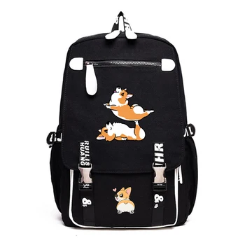 

Corgi Dog Daily Backpacks Large Backpack Women Men Fashion Shoulder Bag School Bag for Teenage Girl Zipper Black Laptop Backpack