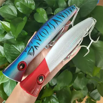 

Noeby 2pcs 200mm 123g Fishing Hard Lure Big Mouth Popper Lure Long Casting Trolling Fishing Top Water Lure