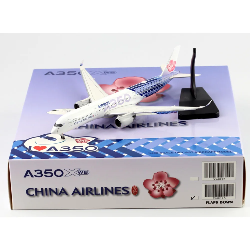 

1:400 Alloy Collectible Plane JC Wings XX4032A China Airlines "Skyteam" Airbus A350-900 Diecast Airbus Model B-18918 Flaps Down