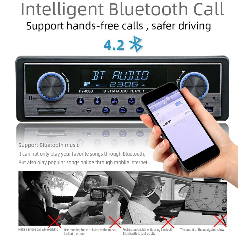 1 DIN автомобильный MP3 мультимедийный плеер Bluetooth Радио стерео радио TF 2 USB AUX вход приемник аудио Авто Электроника 12 В в-тире