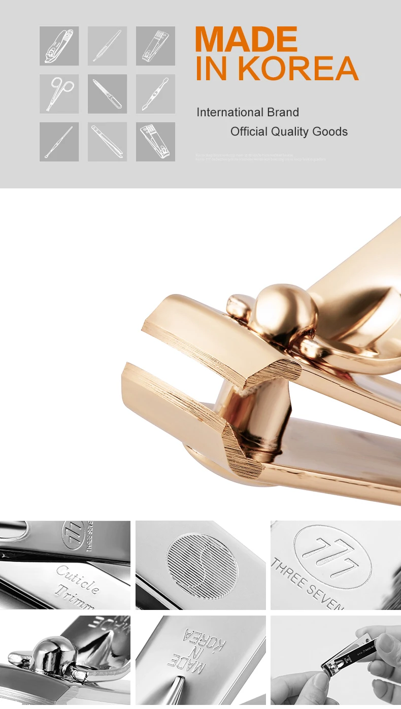 Description Picture 6 of itemTHREE SEVEN 1Pc Large-size Nail Clippers Trimmers 14K Gold-plated H-Carbon Steel Pedicure Care Professional Nail Tools