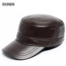 SILOQIN мужская плоская шляпа из натуральной кожи осенне-зимние трендовые армейские Кепки из воловьей кожи регулируемые спортивные кепки для отдыха s