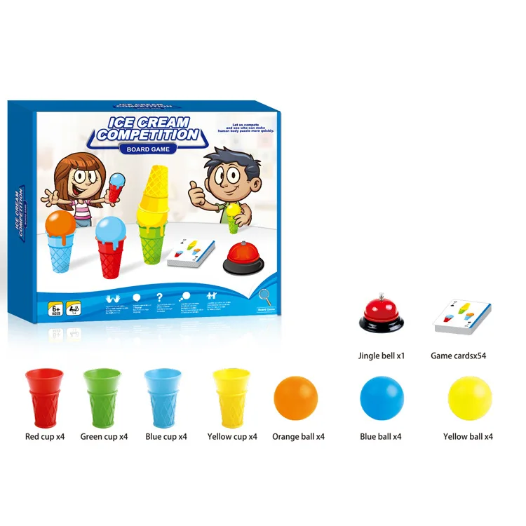 

New Style Hot Selling Ice Cream Tabletop Toys Ice Cream Ball Blowing Machine Board Game Set Parent And Child Interactive Exercis