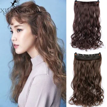 

XUANGUANG 24 "Long Synthetic Hair Clip Hair Extensions Natural Waves and Straight Hair Clip In Hair Extension