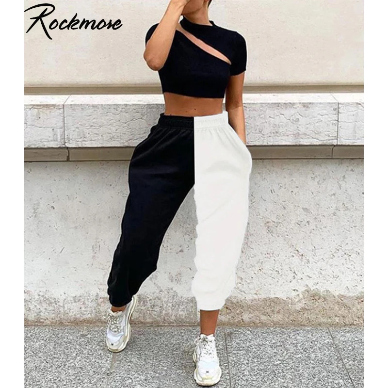 Rockmore Panelled Harajuku Wide Leg Pants Women Plus Size Contrast Color Trousers Oversized Sweat Pants Femme Winter Sweatpants Rockmore Panelled Harajuku Wide Leg Pants Women Plus Size Contrast Color Trousers Oversized Sweat Pants Femme Winter Sweatpants