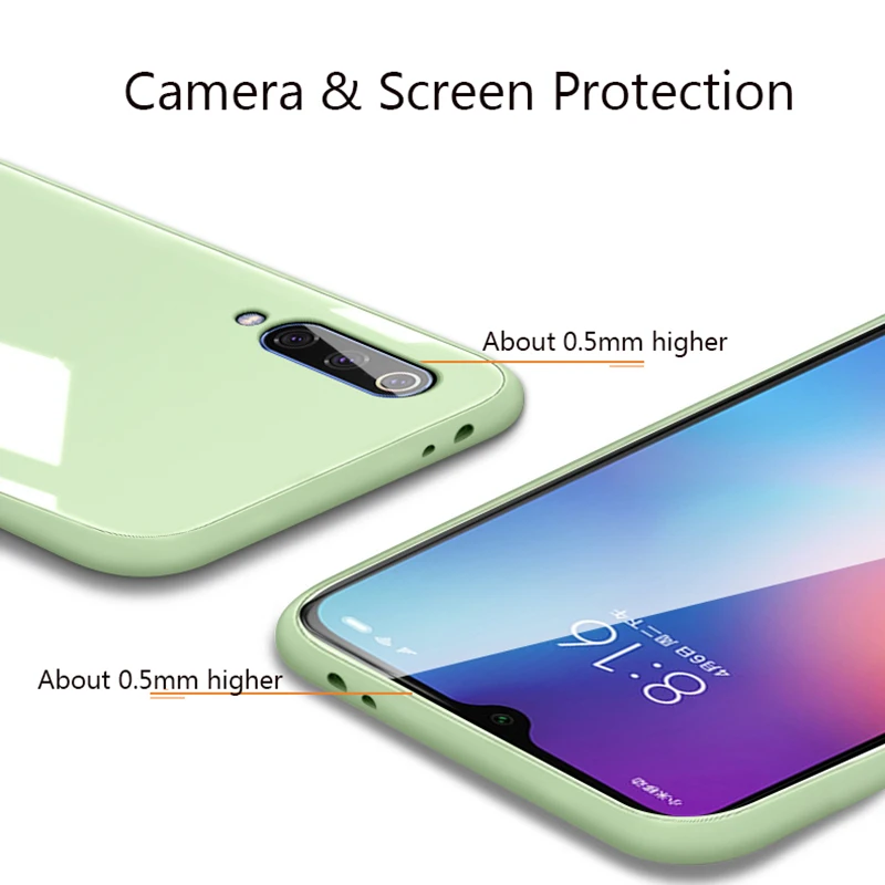 Для Xiaomi mi 9 чехол жидкостный мягкий силиконовый рамки покрытие закаленное Стекло чехол для Xiaomi mi 9 Lite SE mi CC9 CC9E mi A3