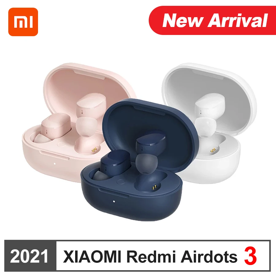 Xiaomi redmi airdots 3 tws mi verdadeiro sem fio bluetooth 5.2 fone de ouvido ligação automática qualcomm chip controle de toque apt-x fone de ouvido adaptável
