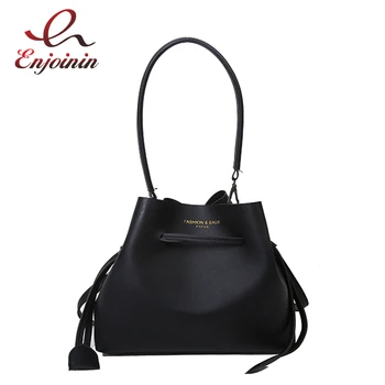 

Drawstring Design PU Leather Shoulder Bags for Women 2020 High Quality Small Brand Designer Shoulder Handbags and Purses Handbag