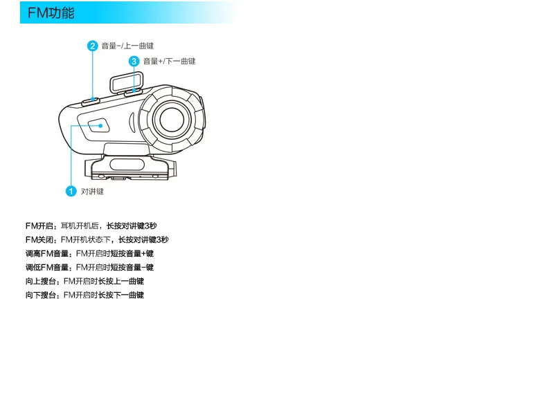 Motorcycle helmet Bluetooth G2 noise reduction waterproof headphones double 500 meters wireless intercom FM radio