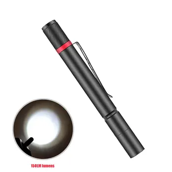 

Stainless Steel Clip Pocket Led Flashlight Mini XP E LED Penlight Portable 2xAAA Battery Operated 3 Modes Flashlight Torch